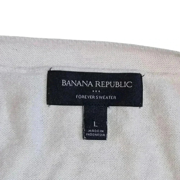 Banana Republic Crew-Neck Sweater Cream Women's Size Large - Picture 7 of 7